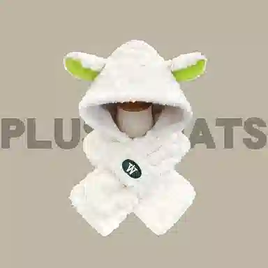 优幽兰 东北加绒加厚 一体式 防风防寒保暖护耳小众 斗篷帽 女款