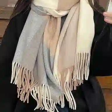 优幽兰 加厚 防风防寒 保暖护脖 绒线围巾 女款