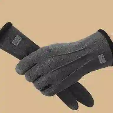 优幽兰 秋冬季摩托车学生纯色百搭防寒防冻东北加绒加厚骑车设计感保暖潮流出行 聚酯纤维 氨纶 绒线 棉手套 男款