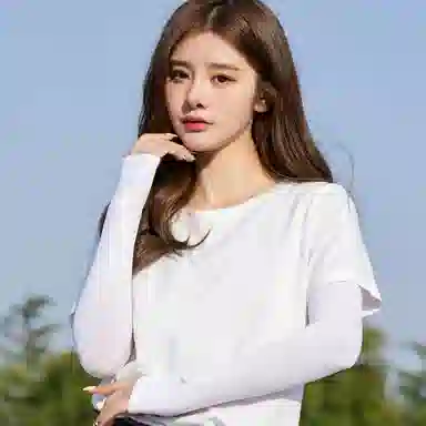 优幽兰 纯色户外骑行运动遮阳防紫外线小众穿搭 锦纶 氨纶 防晒袖 男女同款情侣款