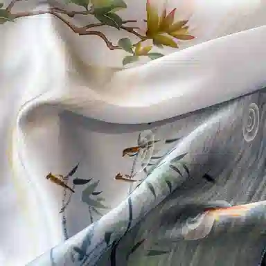 优幽兰 优雅时尚清新素雅真丝小方巾高级感新中式丝绸系脖小领巾春秋夏季薄围巾妈妈护颈围脖子 丝巾 女款