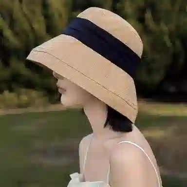 优幽兰 日系大帽檐夏季薄款显脸小百搭时尚遮阳帽简约高级感防紫外线盆帽遮脸 聚酯纤维 防晒帽 女款