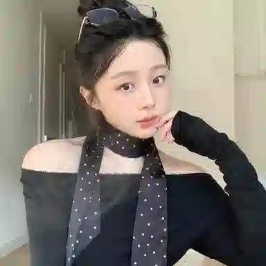 优幽兰 韩版法式复古黑白波点长条领巾时尚百搭高级感气质系脖长条飘带装饰颈脖丝带领巾多功能氛围感搭配 丝巾 女款