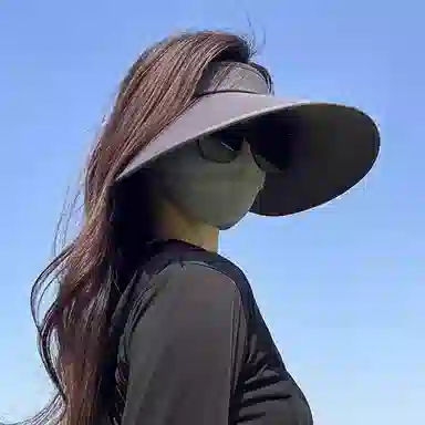 优幽兰 休闲百搭时尚潮流防紫外线大帽檐夏季出行纯色简约街头潮流拍照 锦纶 遮阳帽空顶帽防晒帽沙滩帽 男女同款情侣款