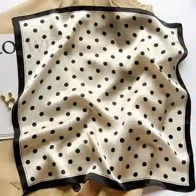 优幽兰 百搭优雅气质设计感波点小方巾春秋夏四季通用洋气时尚薄围巾简约高级感领巾妈妈减龄高档礼盒装 丝巾 女款