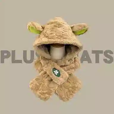 优幽兰 东北加绒加厚 一体式 防风防寒保暖护耳小众 斗篷帽 女款