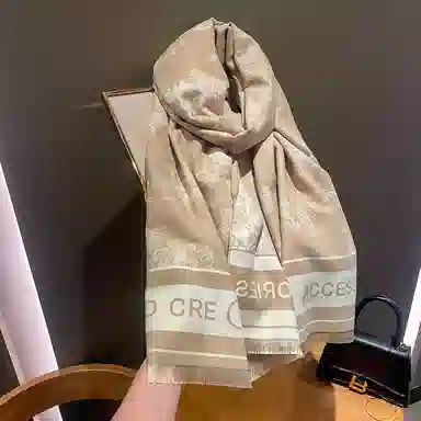 优幽兰 百搭高级感披肩韩版轻奢小众设计感水墨画国风围脖外搭两用复古氛围感上班通勤气质穿搭 仿羊绒 绒线围巾 女款