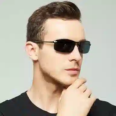 优幽兰 潮流时尚偏光简约百搭户外出游防紫外线显脸小遮脸防晒驾驶钓鱼开车专用高颜值 不规则形 太阳眼镜 男款