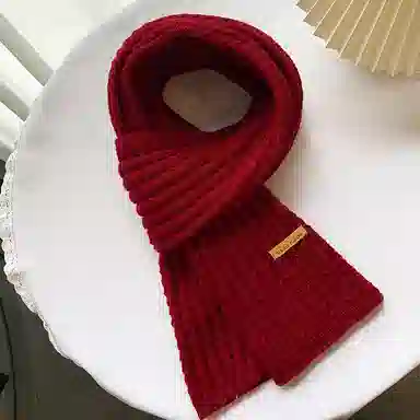 优幽兰 学生百搭时尚潮纯色加厚保暖秋冬季防风防寒护脖简约休闲潮流闺蜜 绒线围巾 男女同款情侣款