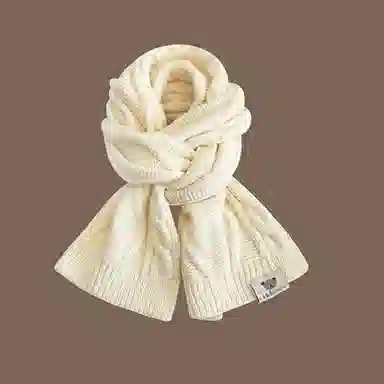 优幽兰 秋冬季仿羊绒围脖闺蜜百搭纯色护脖子时尚针织加厚保暖学生防风防寒氛围感小众穿搭 绒线围巾 男女同款情侣款