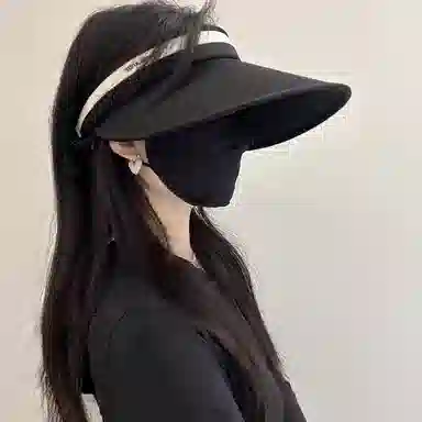 优幽兰 时尚潮流夏季大檐户外可折叠遮阳帽休闲百搭透气防紫外线空顶帽简约高级感通勤出现太阳帽子显脸小 锦纶 防晒帽 女款
