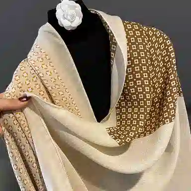 优幽兰 韩版长款薄款气质优雅围脖高颜值氛围感度假旅游办公室保暖空调毯外搭 聚酯纤维 绒线围巾 女款