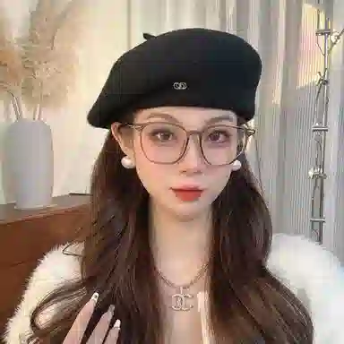 优幽兰 韩版显脸小画家设计感防风防寒针织加厚保暖高级感韩系 小众穿搭 绒线帽 女款