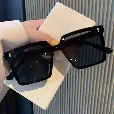 优幽兰 复古大脸显小防紫外线墨镜时尚百搭户外旅行眼镜拍照打卡推荐 方形 太阳镜 男女同款情侣款