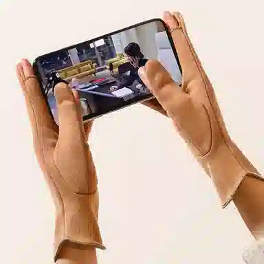 优幽兰 保暖可触屏纯色鹿皮绒防风防寒钓鱼开车骑车设计感小众高级感韩版闺蜜通勤穿搭保暖 绒线手套 女款