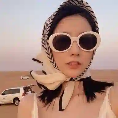 优幽兰 条纹设计感小方巾 薄款韩版领巾装饰 丝巾 女款