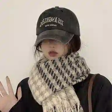 优幽兰 显脸小众字母遮阳韩版大头围防紫外线高级感防晒休闲旅游骑车开车 棉 鸭舌帽 男女同款情侣款