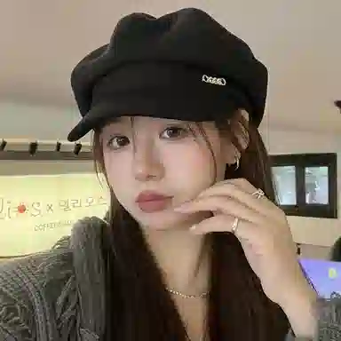 优幽兰 大脸显小韩版小众设计感复古简约大头围 棉涤 贝雷帽 女款