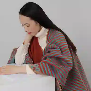 优幽兰 秋冬季百搭时尚斗篷针织简约潮 多用途披风防风防寒保暖民族风旅行穿搭 披肩 女款