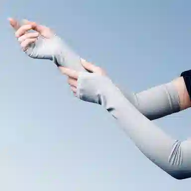 优幽兰 纯色户外骑行运动遮阳防紫外线小众穿搭 锦纶 氨纶 防晒袖 男女同款情侣款