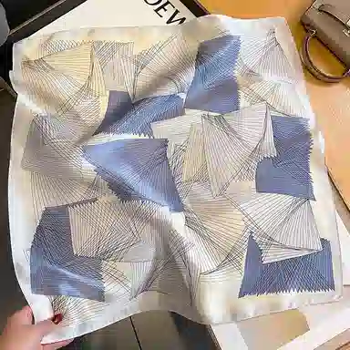 优幽兰 桑蚕丝气质百搭时尚真丝氛围感拼色小众小方巾护颈衬衣领巾实用减龄气质高级感 丝巾 女款