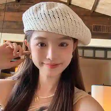 优幽兰 复古镂空透气百搭时尚薄款大头围显脸小围日系学院风 聚酯纤维 贝雷帽 女款