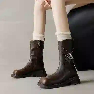 牛皮 时尚百搭舒适 短靴 女款