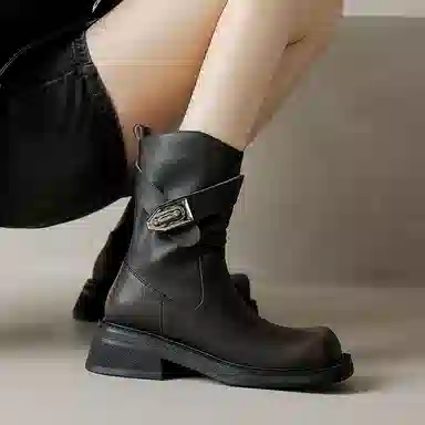 牛皮 时尚百搭舒适 短靴 女款