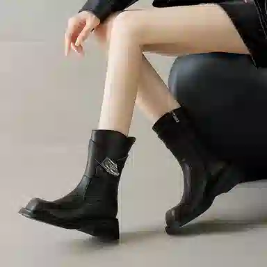 牛皮 时尚百搭舒适 短靴 女款