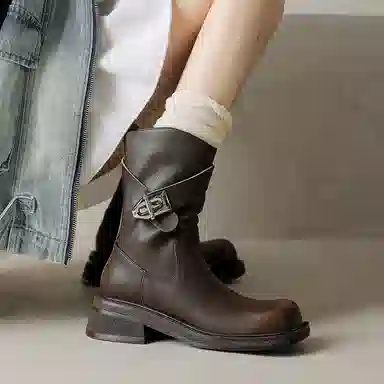 牛皮 时尚百搭舒适 短靴 女款