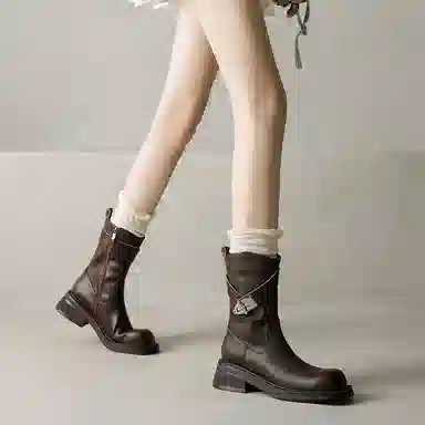 牛皮 时尚百搭舒适 短靴 女款