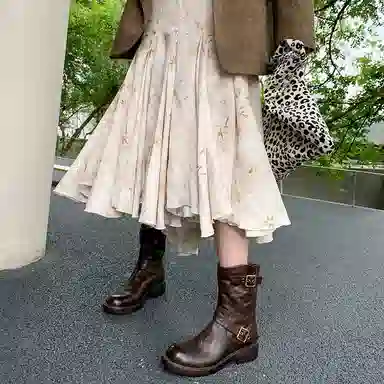 羊皮 复古时尚舒适百搭 短靴 女款