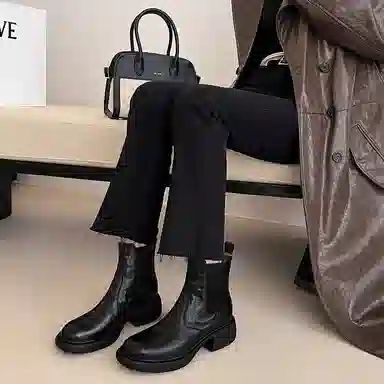 五九丹七 羊皮 厚底显瘦舒适百搭时尚经典简约款  切尔西靴 女