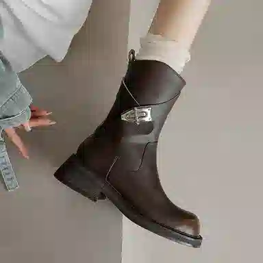 牛皮 时尚百搭舒适 短靴 女款