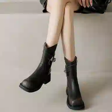 牛皮 时尚百搭舒适 短靴 女款