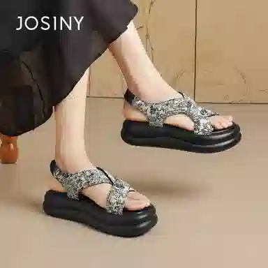 卓诗尼 织物 舒适惬意设计感 沙滩凉鞋 女款