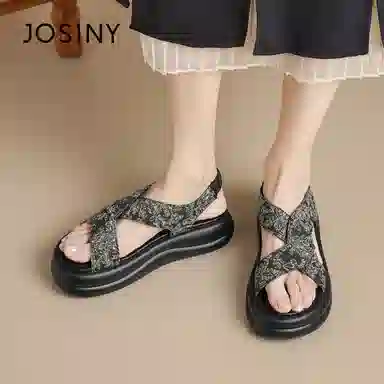 卓诗尼 织物 舒适惬意设计感 沙滩凉鞋 女款