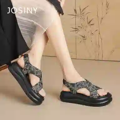 卓诗尼 织物 舒适惬意设计感 沙滩凉鞋 女款