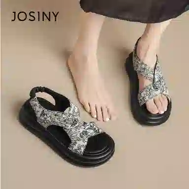 卓诗尼 织物 舒适惬意设计感 沙滩凉鞋 女款