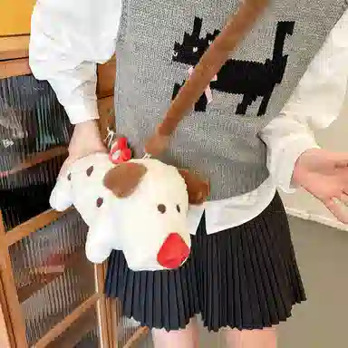 萌潇 发条道格斜挎包单肩包 手拎包小狗 治愈可爱卡通 玩偶周边