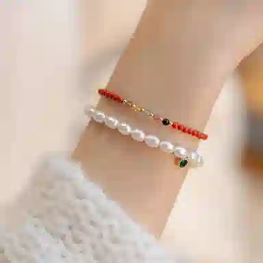 龙弗 【好运降临】财源广进五行幸运转运珠多财多亿古典雅致新中式温婉贵气复古经典精致高级感好运红色 南红 手链 女款