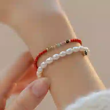 龙弗 【好运降临】财源广进五行幸运转运珠多财多亿古典雅致新中式温婉贵气复古经典精致高级感好运红色 南红 手链 女款