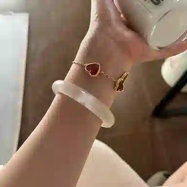 龙弗 【好运降临】平安喜乐古香古色清冷感温婉贵气转运纳福国风简约高级感时尚气质 猫眼石 手镯手饰女友纪念日 女款