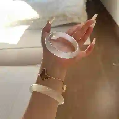 龙弗 【好运降临】平安喜乐古香古色清冷感温婉贵气转运纳福国风简约高级感时尚气质 猫眼石 手镯手饰女友纪念日 女款