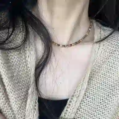 龙弗 【四季发财】事事圆满平安顺遂小舞裙锁骨链美拉德两件套考试考研上岸小众氛围高级感 玛瑙 项链 女款