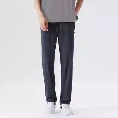 加菲猫家族 简约美式基础款纯色弹力直筒裤日常通勤柔软亲肤舒适百搭宽松垂感系带中腰休闲裤 男女同款