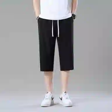 加菲猫家族 冰丝凉感速干轻薄透气简约纯色基础款七分过膝柔软舒适百搭日常时尚通勤宽松户外运动跑步健身休闲短裤 男女同款