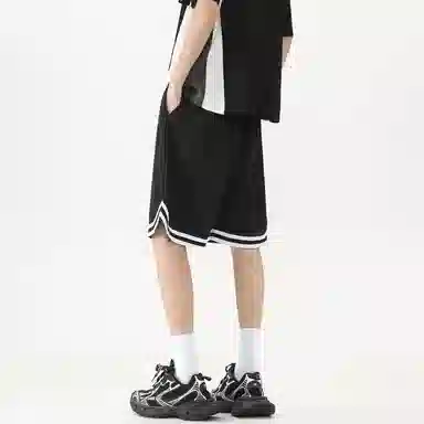 加菲猫家族 美式简约字母设计卡通动漫加菲猫图案印花宽松舒适透气松紧系带户外运动跑步篮球日常通勤百搭五分休闲短裤 男女同款