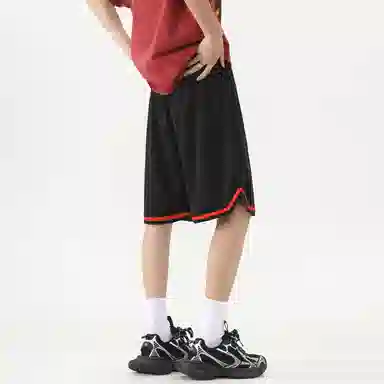 加菲猫家族 美式简约字母设计卡通动漫加菲猫图案印花宽松舒适透气松紧系带户外运动跑步篮球日常通勤百搭五分休闲短裤 男女同款