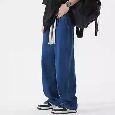 加菲猫家族 美式复古水洗做旧宽松潮牌牛仔裤 男女同款